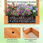 BECOMFORT Raised Garden Bed with Trellis & Hanging Roof, 45" Tall Fir Wood Planter Box with Drainage Holes, Outdoor Elevated Garden Planter for Climbing Vines, Perfect for Patio, Lawn & Backyard