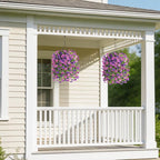 Artificial Fake Flowers Plants for Outdoor Spring Summer Decoration, 2 PCS Faux Silk Daisy Flowers No Fade UV Resistant Realistic for Outside Home Planter Porch Patio Balcony Yard Decor (Purple)