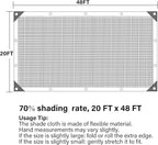 winemana 20x48 FT Black Shade Cloth, 70% UV Resistant Mesh Tarp with Reinforced Grommets, Breathable Sun Shade Net for Garden, Greenhouse, Patio Plants and Animal Coop Cover