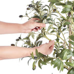 VEVOR Artificial Olive Tree, 6 FT Tall Faux Plant, Secure PE Material & Anti-Tip Tilt Protection Low-Maintenance Plant, Lifelike Green Fake Potted Tree for Home Office Warehouse Decor Indoor Outdoor