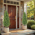 PATIO CHOICE 3ft Artificial Topiary Trees with Ground Spike Set of 2 36" Outdoor Faux Plants Realistic Faux Bushes and Shrubs Decorations for Outdoor Indoor Front Porch Garden