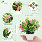 4-Pack Mini Faux Plants Spring-Inspired Artificial Flower Pots Indoor/Desk/Bathroom Decor Long-Lasting Greenery Gift Set