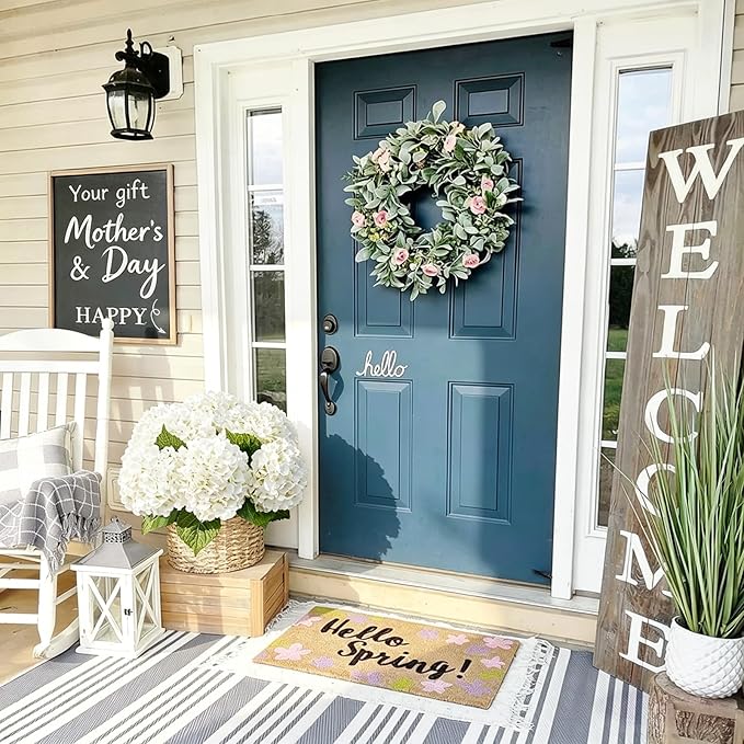 4Pcs Hydrangea Artificial Flowers Realistic Latex Texture for Spring Decoration Home Party Wedding Living Room Decoration 21''White