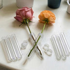 Royal Imports Floral Water Tubes with Caps – 3.5" Clear Plastic Flower Vials for Single Stem Roses, Buds, Bouquets – Standard Style, 1/2" Opening – 50 Pack