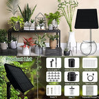 49FT Solar Drip Irrigation System Kit,Automatic Garden Watering System,Diy Plant Watering System,25 Timing Mode Supported 15 Pots with Anti-Siphon Set for Pots Plants,Balcony & Patio Irrigation System