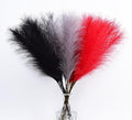 LSKYTOP Red Pampas Grass Decor,23Inch 12pcs Faux Pampas Grass Bouquets Artificial Pampas Fake Pampas Flower for Home Living Room Bedroom Vase Decor