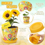 Capoda 24 Sets Garden Flower Pots Crafts Kit DIY Spring Plastic Seedling Nursery Pots with Stickers Plant Labels Growth Charts Planting Growing Tools Classroom Activities Project Gifts (Colorful)
