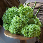 DUYONE 4Pcs Green 22 inch Lifelike Artificial Hydrangea, Large Flowers Artificial Flowers Dry Flowers Outdoor Wedding Christmas Office Family Party Living Room Table Decoration