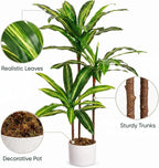 3.3FT Artificial Dracaena Tree in Pot, Evergreen Artificial Dracaena Marginata Plants Indoor, Decorative Potted Floor Plant for Living Room Porch Office Decor