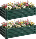 Outsunny Galvanized Raised Garden Bed, 4' x 2' x 1' Metal Planter Box, for Growing Vegetables, Flowers, Herbs, Succulents, Green