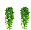 Fake Hanging Plants 2pcs Artificial Hanging Plant for Indoor Outdoor Faux Pothos Vines Greenery Garlands for Wall Home Aesthetic Patio Kitchen Living Room Farmhouse Shelf Office Decor (No Baskets)