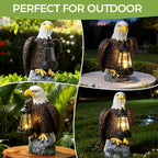 Jesokiibo 250th Anniversary USA Bald Eagle Statue with Solar Light, USA 250th Anniversary Merchandise Garden Decor Sculptures Statues Outdoor, Yard & Lawn Figurine,Bald Eagle Gift for Men