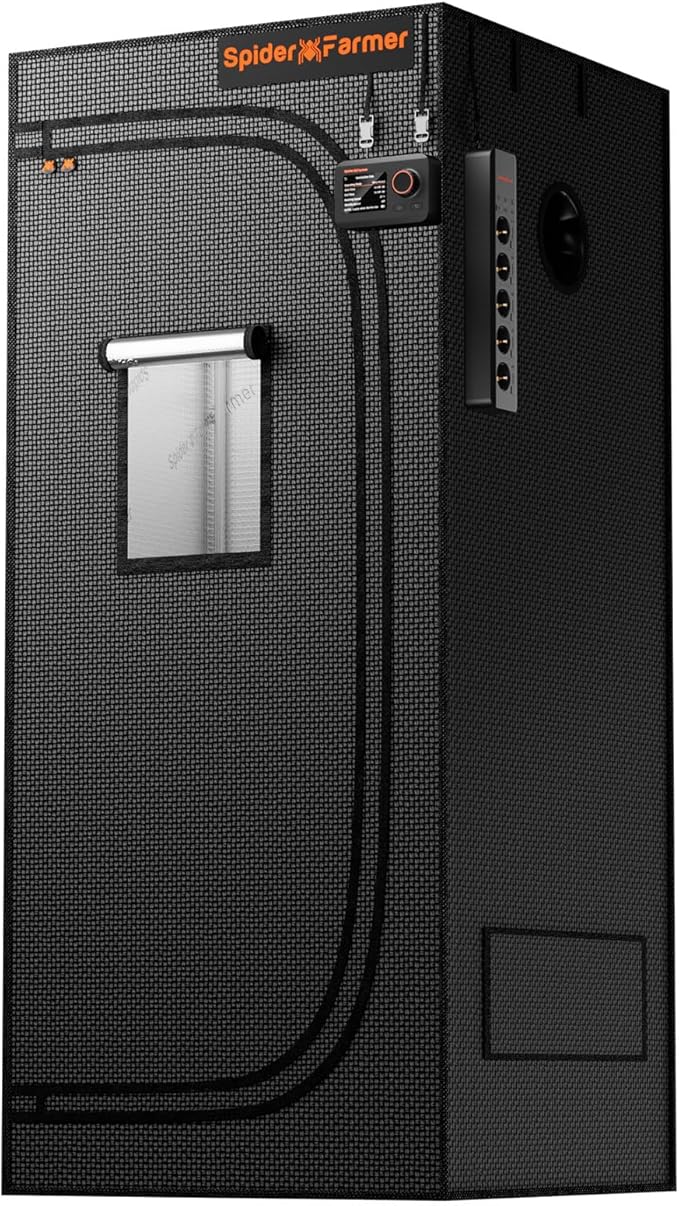 Spider Farmer 2.3x2.3 Grow Tent 2025 New, 28"x28"x63", with Hook for Controller and Power Strip, View Window, 1680D Thicken Mylar Canvas for Indoor Hydroponic Growing for SF1000, SE1500, G1500