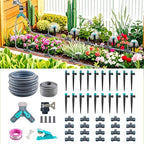 Drip Irrigation System 99FT, Complete Automatic Drip Irrigation Kit with Quick Connector, Garden Watering System for Potted Plants with 12mm 6mm Irrigation Tubing Adjustable Emitters for Garden