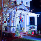 JMEXSUSS 66ft 200 LED Blue and White Outdoor Christmas String Lights, Expandable for Tree, Party, Home Decorations