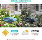 3.5W Solar Water Fountain, Upgraded Version Solar Fountain for Bird Bath, with 6 Nozzles & Fixed Pipes, Silent Floating Solar Water Pump for Bird Baths, Gardens, Ponds, Fish Tank, Outdoor