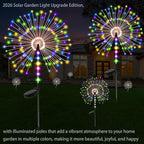 2 Pack Garden Decoration Solar Outdoor Light with 300 LEDs, Waterproof Solar Firework Lights 8 Lighting Modes, Suitable for Outdoor, Yard, Pathway ， Landscape Decoration(Multicolor)