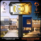 LEREKAM 3 Brightness Modes Solar Outdoor Lights, 360 Degree Adjustable Lighting Angle with 40 LED's, Spotlights Outdoor Waterproof Auto On or Off Solar Garden Lights 8 Pack