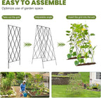 Cucumber Trellis 2 Pack, Foldable A-Frame Garden Trellis for Raised Bed Garden Grow Support with Plant Support Clips, Twist Ties, Plastic Ties, for Cucumber,Tomato, Climbing Plants and Flowers