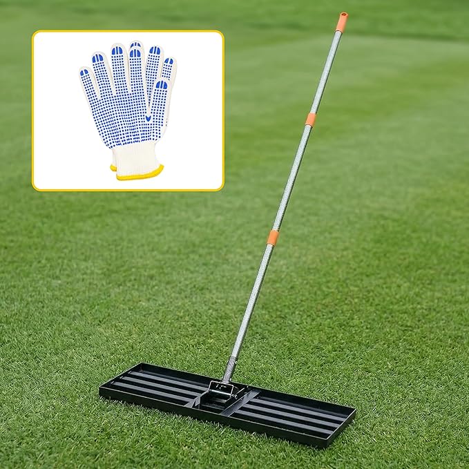Lawn Leveling Rake 36x10 Inch, 6FT Heavy-Duty Carbon Steel Lawn Leveler – Yard Leveling Rake for Soil, Sand, Grass, Perfect for Lawn Repair, Pit Filling & Garden Maintenance