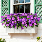 Hommyea Artificial Fake Flowers for Outdoor, 6 Bundles UV Resistant Faux Plants Decoration Silk Flowers No Fade Plastic Flowers for Outside Planters Home Porch Patio Yard Garden Decor(Purple)