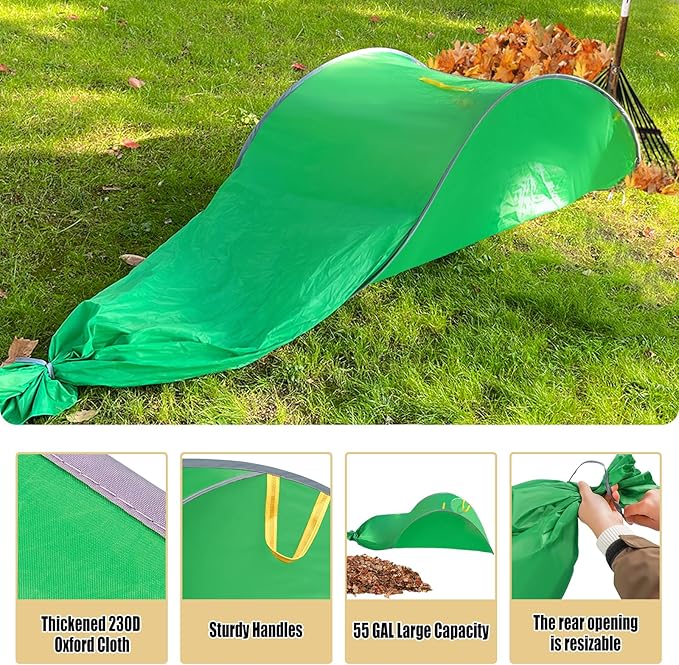 UQM Leaf Collector,Extra Large Portable Pop Up Leaf Bags, Foldable Leaf Pick Up Tools, Reusable Yard Garden Bags for Leaves Lawn Trash