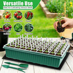 2 Set 120-Cell Seed Starter Kit with Seedling Heat Mat, Self-Watering Seed Starter Tray with Adjustable Brightness Timed Grow Light Humidity Domes, Indoor Seedling Starter Tray Plant Germination Kit