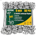 60 PCS Landscape Fabric Staples Pins,Heavy Duty Circle Top Landscape Fabric Stakes, 6 inch Galvanized Weed Barrier Stakes Pins with Removal Tool,Reusable Garden Staples for Weed Barrier Fabric