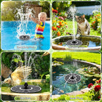 SZMP Solar Fountain with 3 Spray Height, 3.5W Glass Solar Bird Bath Fountain with 4 Adjustable Fixed Rods, and 7 Nozzles, Outdoor Solar Water Fountain Pump for Bird Bath, Garden, Pool, Pond