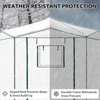 EAGLE PEAK 8.5x8.5 Portable Walk in Greenhouse, Pop Up Indoor Outdoor Greenhouse, Green House Kit with Zippered Roll-Up Doors and Windows, Hexagon Design, PE Cover, Clear/White