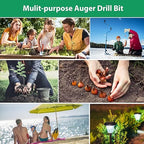 32" x 2" Extended Length Auger Drill Bit for Planting Bulb Flower & Bedding, Garden Plant Auger, No Need to Squat, Post Hole Digger for 3/8" Hex Drive Drill, Earth Auger Bulb Planter Tool