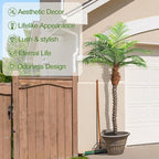 7ft Tall Artificial Phoenix Palm Tree for Outdoor Indoor Decor, Large Faux Coconut Silk Palm Tree Tropical Fake Tree Perfect for Outside Patio Poolside Home Office Decor (Set of 2)