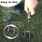 FEED GARDEN 6 Inch 50 Pcs Galvanized Landscape Staples 50 Pcs Gaskets Pick Hook Garden Stakes 11 Gauge Anti-Rust Landscaping Fabric SOD Pins U Shaped Yard Turf Stakes for Weed Barrier Fabric
