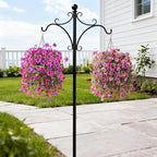 Artificial Hanging Baskets Outdoor, 4 Bundles Artificial Hanging Flowers Outdoors Spring Summer Decoration, No Fade Realistic Fake Hanging Baskets for Porch Patio Balcony Home Yard Decor