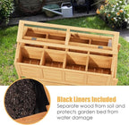 Raised Herb Garden Planter Indoor Outdoor with Wheels for Basil, Parsley, Rosemary, Thyme & Mint , Wooden Seed Starter Grow Box with Cover, Gardening Gifts for Women, Mom, Plant Lovers (Wood)
