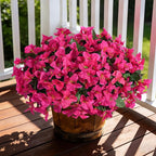 Faux Bougainvillea Artificial Flowers for Outdoors Fake Plants Spring Outdoor Decor, 4 Bundles UV Resistant Realistic Bougainvillea Silk Flowers for Outside Porch Patio Window Planter Garden Home