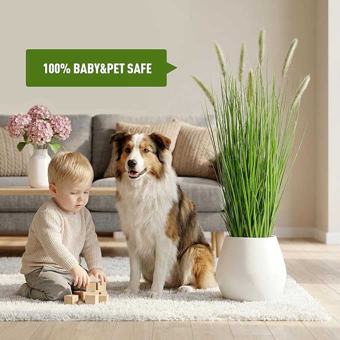 Artificial Cattail Reed Grass Plants Indoor ，Faux Cattail Grass Plant Artificial Plant Grass Outdoor,Fake Grass Tall Green Onions Fake Plant， Living Room Kitchen Office Decoration 47“2 Pcs