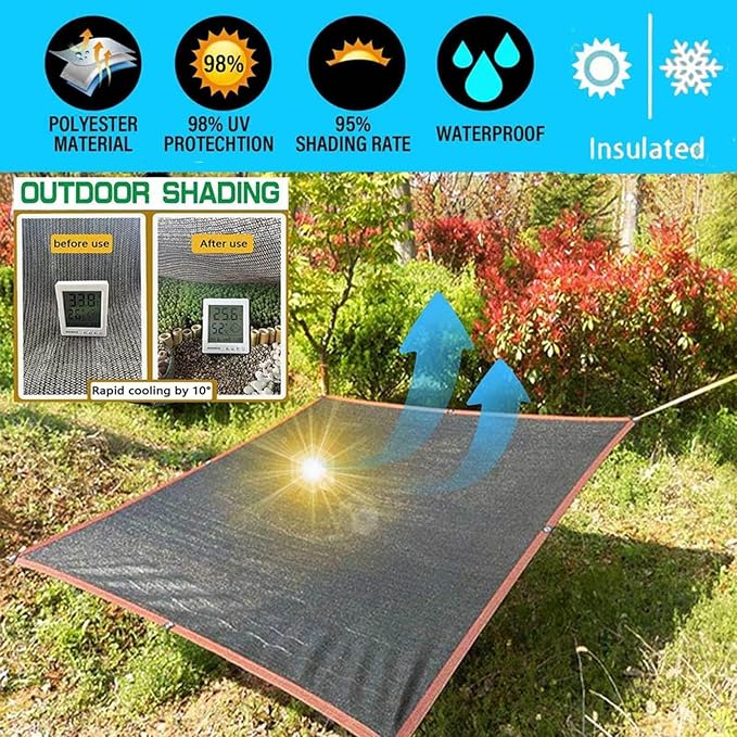 Sun Sail Shade 3m X 3m 3m X 4m 2m X 2m Net Cloth Greenhouse Plant Shading Net, Shade Mesh Tarp Shade Sail Outdoor Shade/Plant/Flower/Patio Protection,black-4x5m