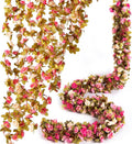 8 Pcs x 8.2 ft Flower Garland Artificial Rose Vine Flowers with Green Leaves Hanging Fake Roses Vine for Room Party Home Wedding Birthday Christmas Wall Arch Decor, Champagne Pink Flower
