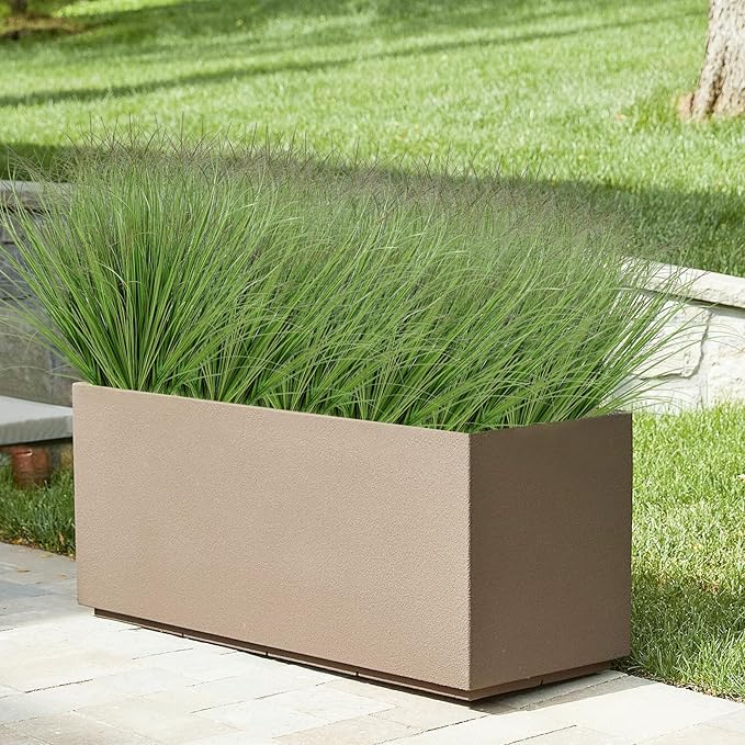24 Bundles Artificial Plants Onion Grass Outdoor 20 Inch Tall Fake Shrubs Wheat Grass UV Resistant Greenery Stems Faux Bushes Plant for Indoor Outdoor Garden Office Home Decor, Green