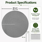 Cuttable Plant Pot Grids - 4 Pcs 15.7" No Pre-Cut Hole Soil Covers Protectors from Animals, Indoor Round Flower Planter Pots Mesh for Outdoor Garden Plants