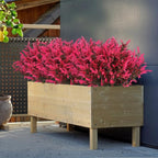 Spring Decoration, Artificial Greenery,Artificial Lavender Flowers Outdoors Fake Shrubs Greenery Plants Indoor UV Resistant Plastic Faux Bouquets for Outdoor Home Garden Porch Decoration(Pink)