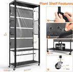 Bstrip Indoor Greenhouse Cabinet with Pegboard, Indoor Greenhouse with Grow Light, 4 Pack 96W Full Spectrum Plant Lights, Ideal for Indoor Plant, Foliage Plants, 35.4"x13.8"x71"