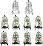 10 Pack Plant Protectors from Animals, Garden Cloches for Plants, Rustproof Chicken Wire Cloche Plant Cages to Keep Animals Out, Sturdy Metal Garden Cages for Outdoor Plants 13" D x 20" H