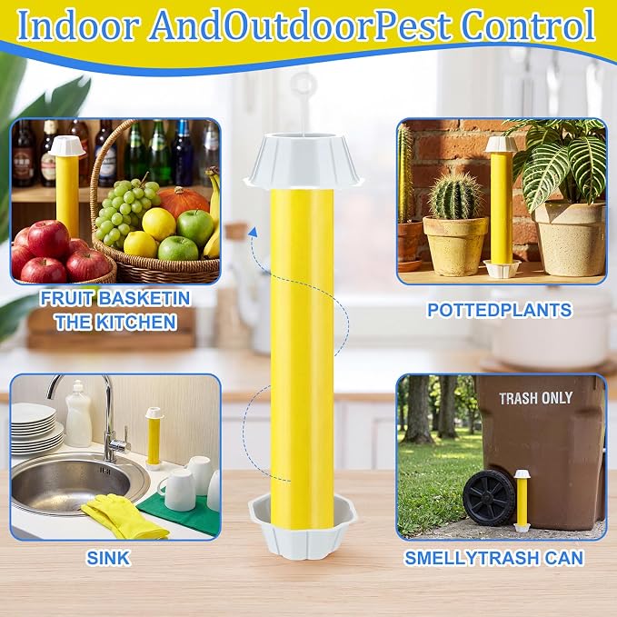 Qualirey 12 Pcs Fly Traps for Indoor Outdoor Hanging Fruit Fly Stick Trap Sticky Mosquito for Home Insect 10 x 2.5 Inches (Bright,Yellow)