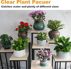 LWALRS Plant Saucer Tray 12 inch 2 Pack Plastic Plant Trays Saucers for Indoors Outdoor, Heavy Duty Drainage Drip Water Trays for Planter Pots Flower, Round Pebble Tray, Pots Base (12", Clear)