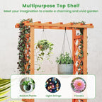 MAT EXPERT Raised Garden Bed with Trellis & Hanging Roof, Lattice Panel with Drainage Hole for Flower, Climbing Plant, Herb, Planter Box for Garden, Patio, Yard (1, 31" L x 14" W x 60" H)