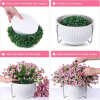 HyeFlora Artificial Fake Hanging Plants Flowers Basket for Outdoor Outside Summer Decor, Faux Silk Pink Daisy Realistic UV Resistant for Porch Patio Balcony Home Yard