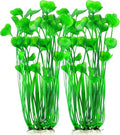 MyLifeUNIT Plastic Fish Tank Plants, 2 Pack Artificial Tall Aquarium Plants for Fish Tank Decor, 15.75 Inches (Green)