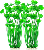 MyLifeUNIT Plastic Fish Tank Plants, 2 Pack Artificial Tall Aquarium Plants for Fish Tank Decor, 15.75 Inches (Green)